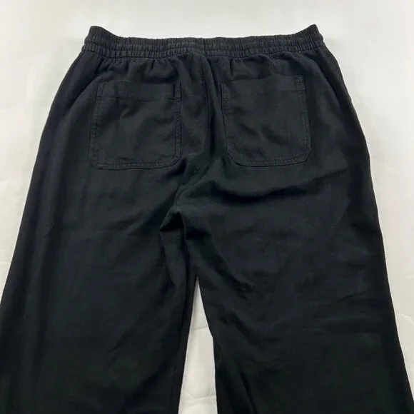 Old Navy Black Linen Blend Wide Leg Lounge Pant M - Picture 7 of 7